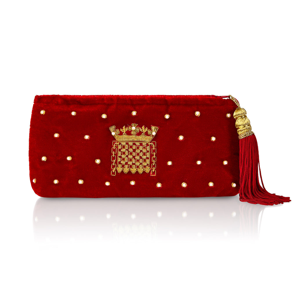 Red on sale velvet purse