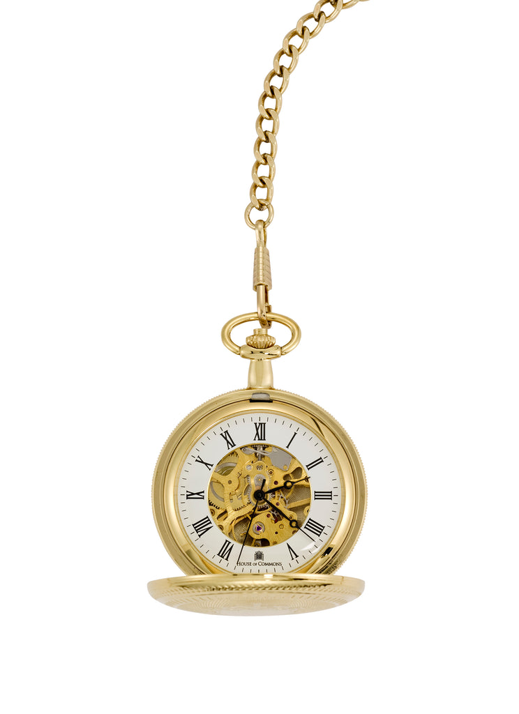 Gold Plated Full Hunter Pocket Watch Houses of Parliament Shop