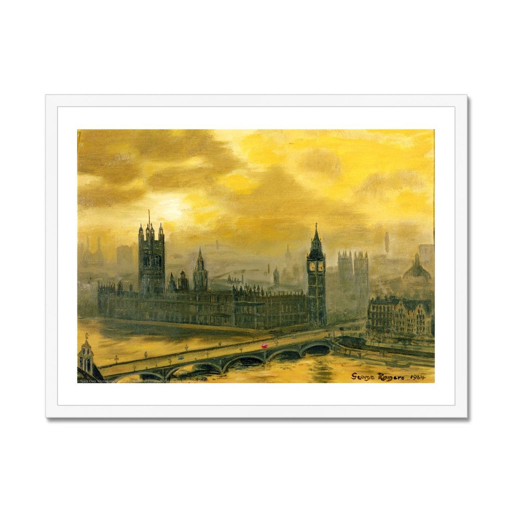 Water Over Westminster Framed Print Houses Of Parliament Shop