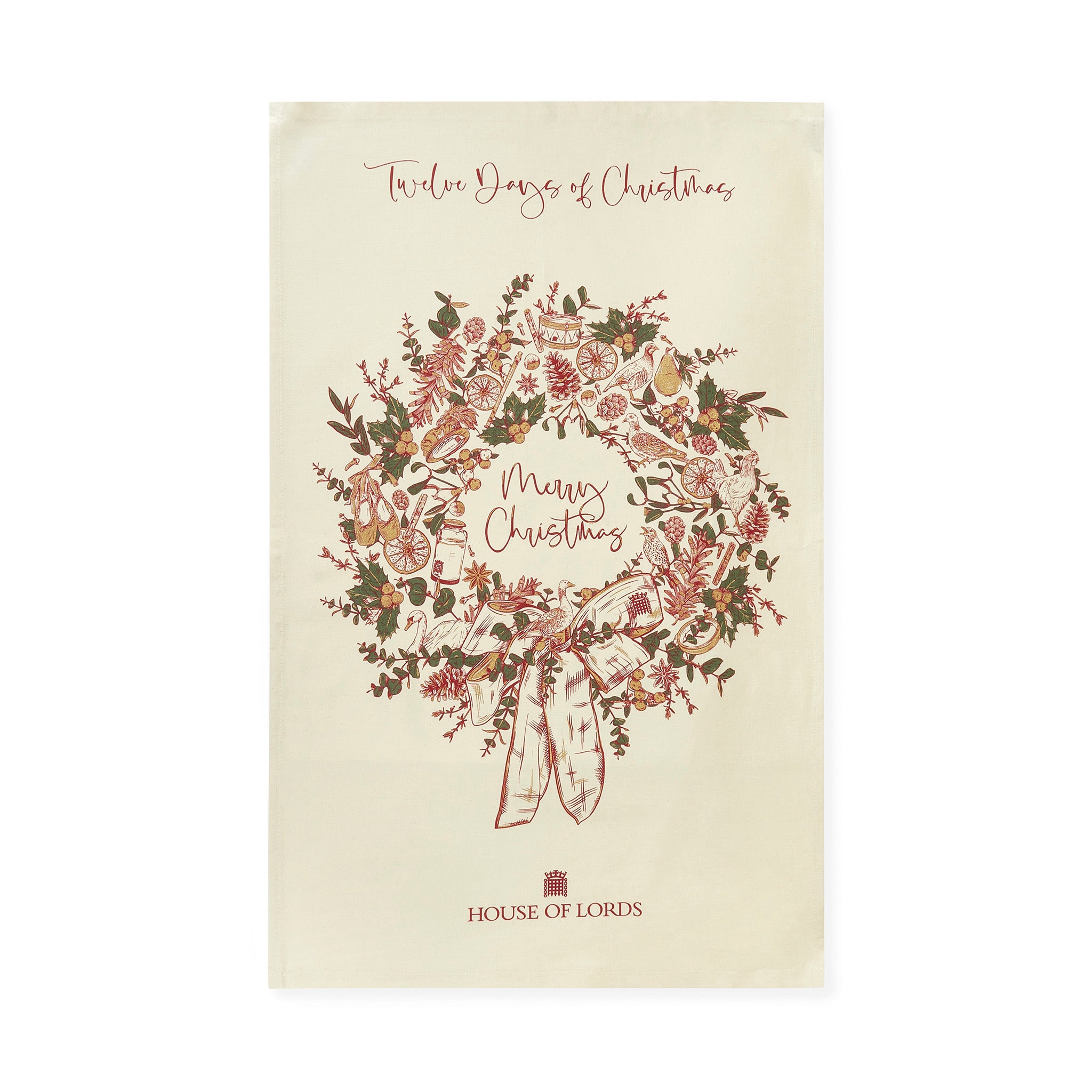 House of Lords 12 Days of Christmas Tea Towel