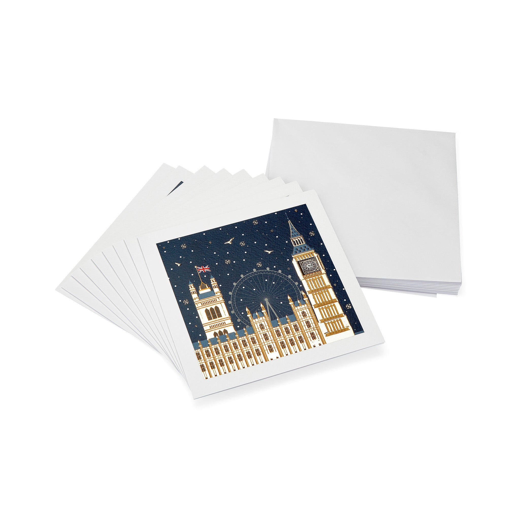 Palace of Westminster Foiled Christmas Cards - Pack of 10