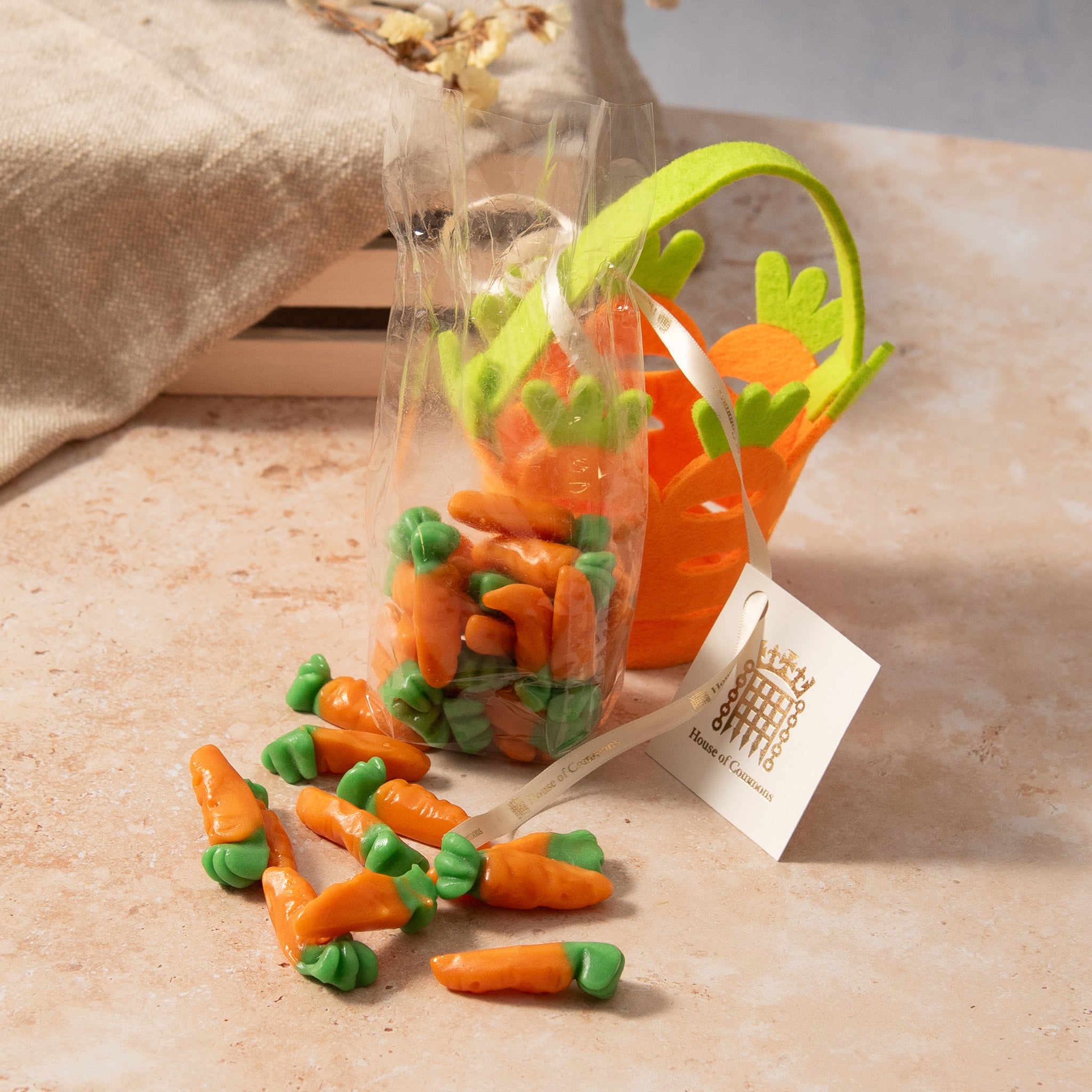 Carrot Basket with Carrot Jelly Sweets