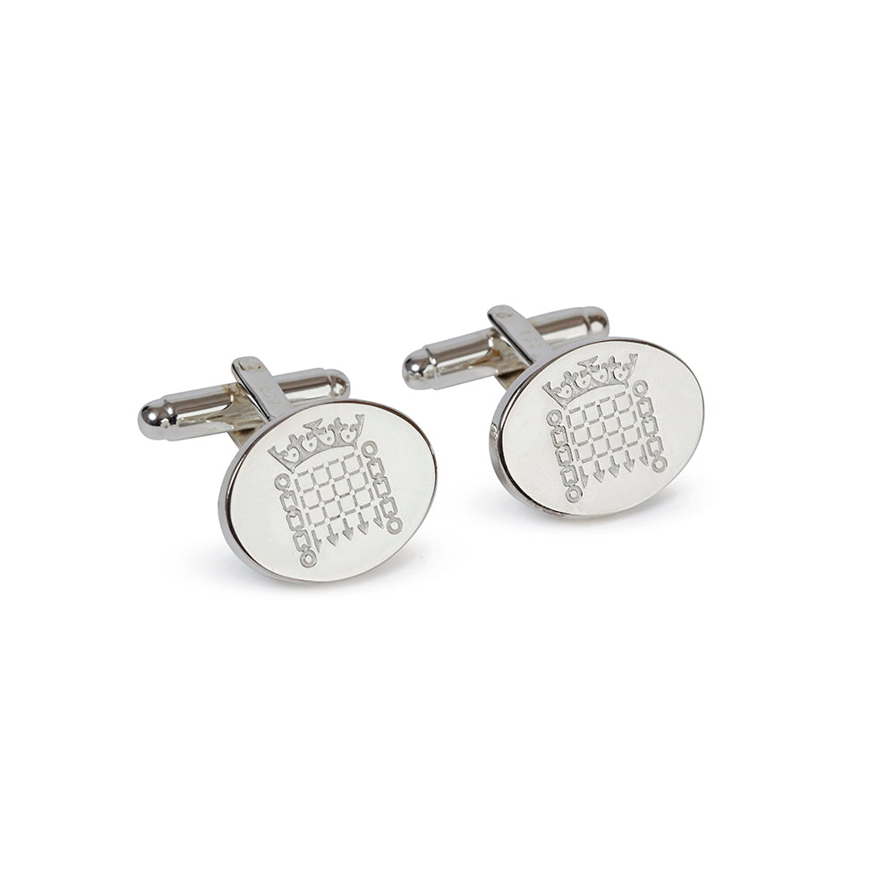 Sterling Silver Oval Cufflinks