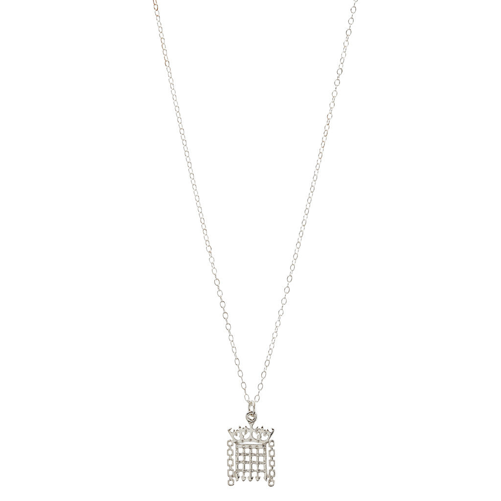 Sterling Silver Portcullis Pendant Necklace