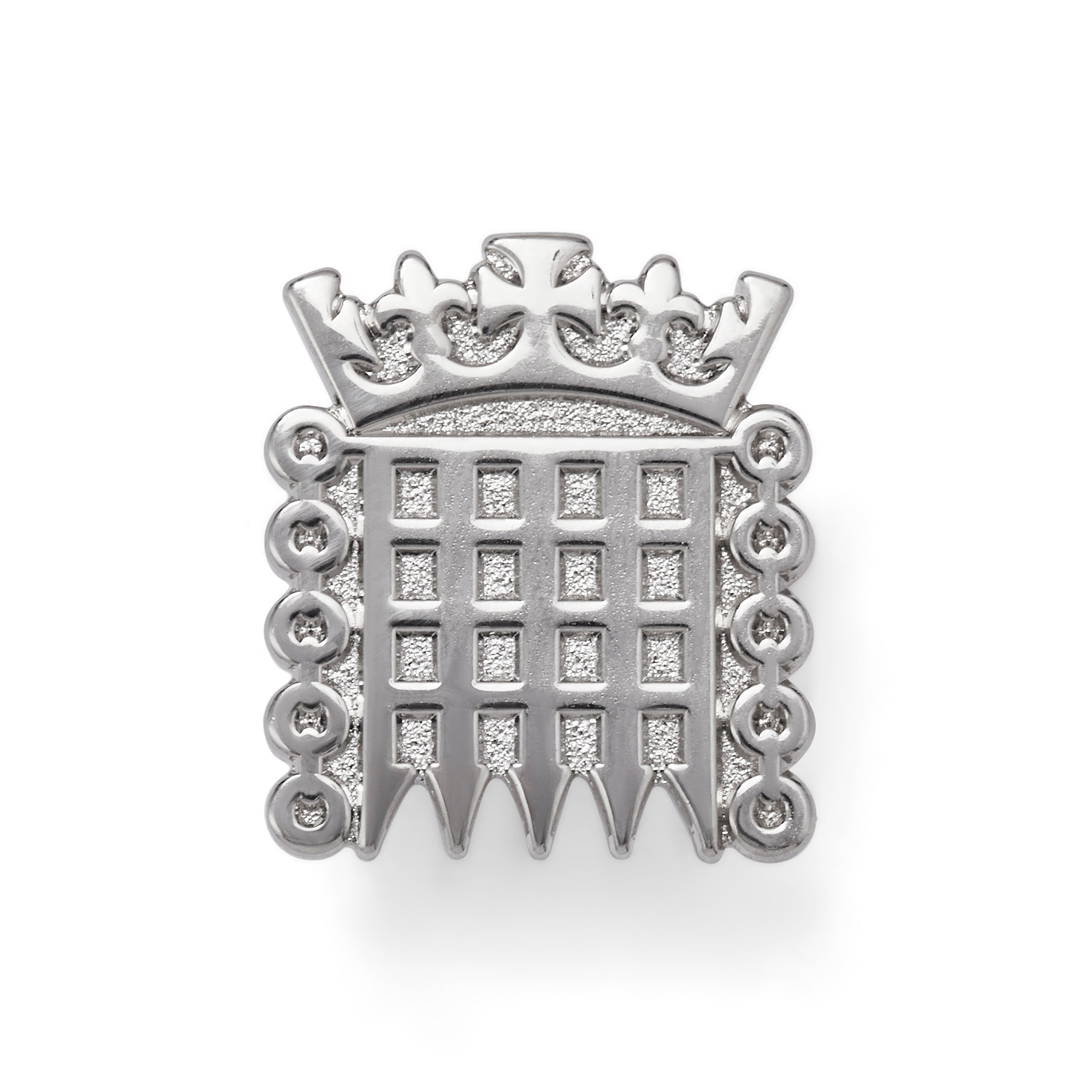 Silver Portcullis Lapel Pin